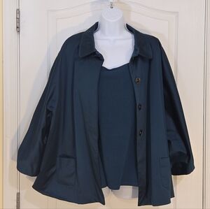 Elegant Women's dark teal Jacket and tank top set 3x from J Jill